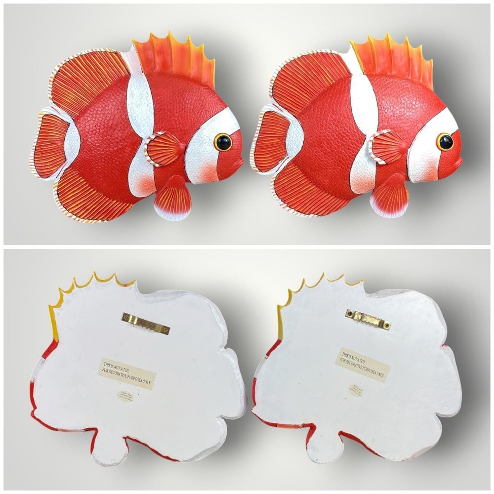 Fish Wall Decor Set of 6 Tropical Coastal Beach Nautical Plaques 2001 - Picture 6 of 10